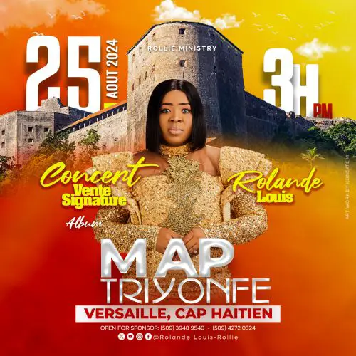 Vente Signature de l'Album MAP TRIYONFE de Rolande Louis - 25 Août 2024