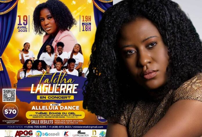 Talitha Laguerre singing gospel music at Echos du ciel concert